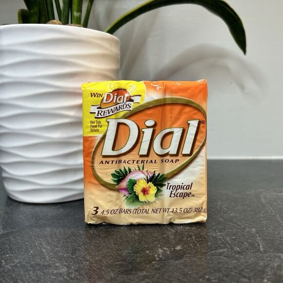 Dial Tropical Escape‎ Antibacterial Soap 3 Bars 4 oz Each Sealed Discontinued - Picture 1 of 5